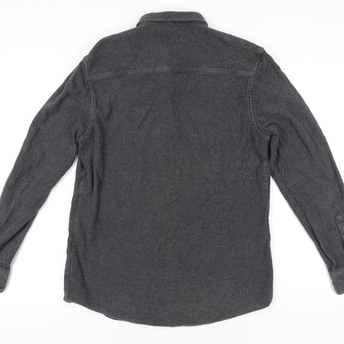 Topman Men’s Grey Flannel Cotton Button-Up Shirt Size M 38"-40" Regular Fit
