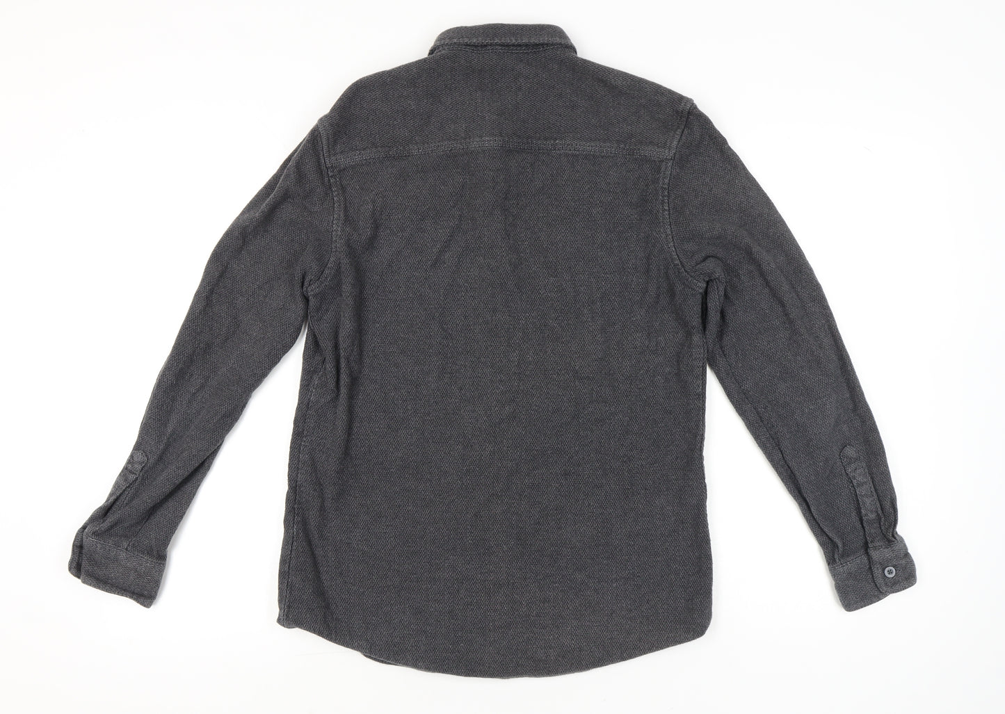 Topman Men’s Grey Flannel Cotton Button-Up Shirt Size M 38"-40" Regular Fit