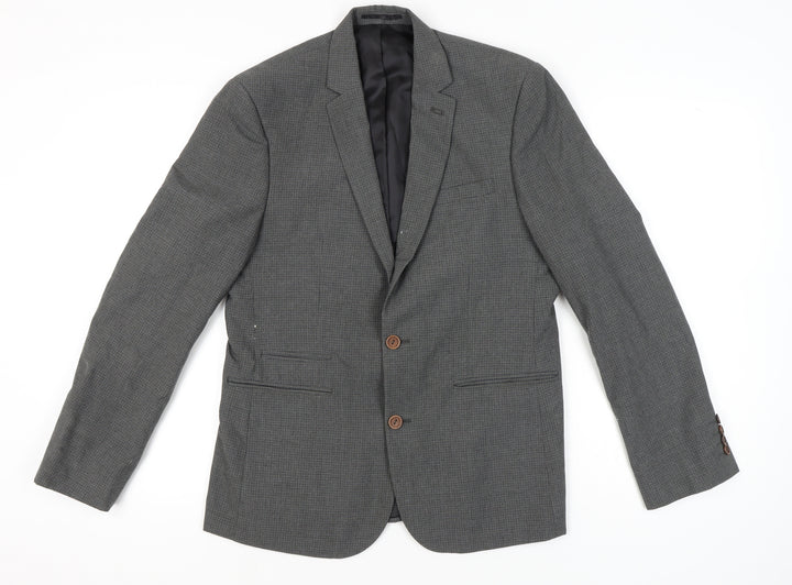 ASOS Men’s Grey Slim Fit Checked Blazer Jacket 40 Chest