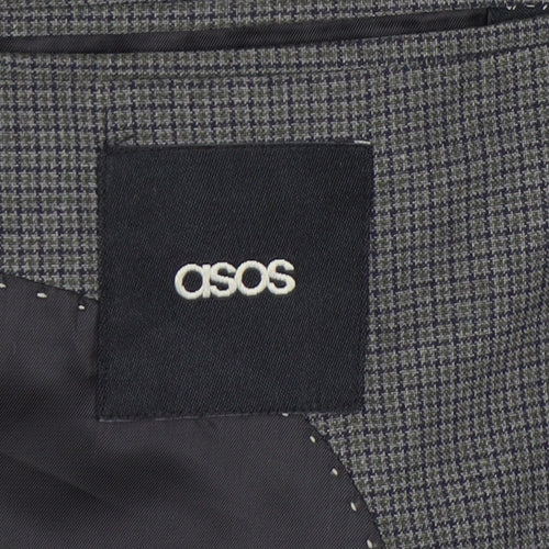 ASOS Men’s Grey Slim Fit Checked Blazer Jacket 40 Chest