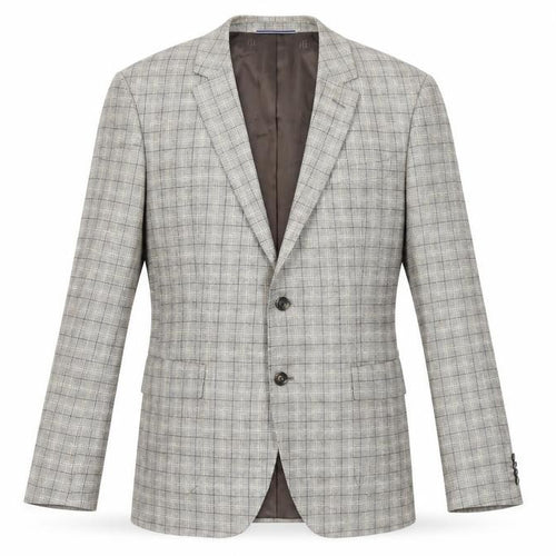 Tommy Hilfiger Men Beige Check Blazer Jacket Size 52 Regular Fit