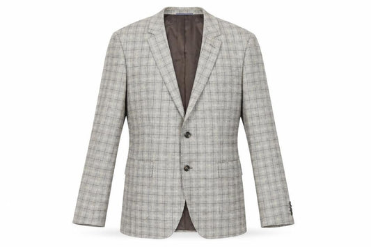 Tommy Hilfiger Men Beige Check Blazer Jacket Size 52 Regular Fit
