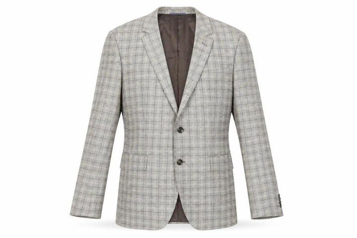 Tommy Hilfiger Men Beige Check Blazer Jacket Size 52 Regular Fit