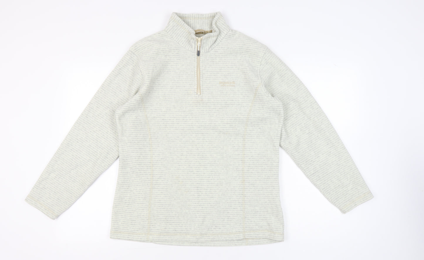 Regatta Women’s Beige Striped 1/4 Zip Fleece Sweatshirt UK 14