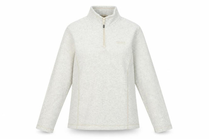 Regatta Women’s Beige Striped 1/4 Zip Fleece Sweatshirt UK 14