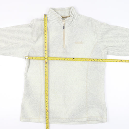 Regatta Women’s Beige Striped 1/4 Zip Fleece Sweatshirt UK 14