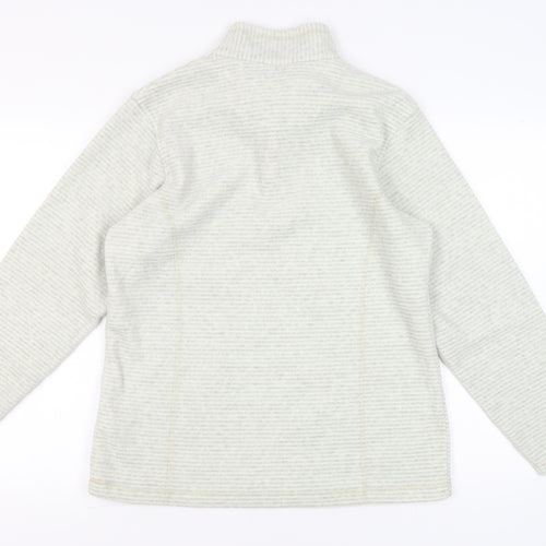 Regatta Women’s Beige Striped 1/4 Zip Fleece Sweatshirt UK 14