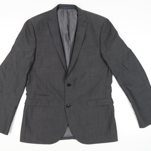 Next Men’s Grey 42L Blazer Jacket Wool Blend Formal