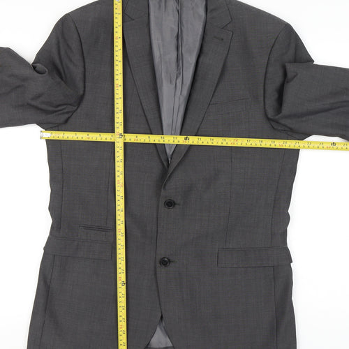 Next Men’s Grey 42L Blazer Jacket Wool Blend Formal