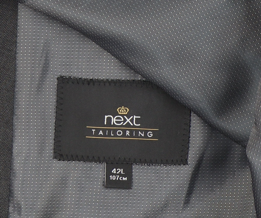 Next Men’s Grey 42L Blazer Jacket Wool Blend Formal