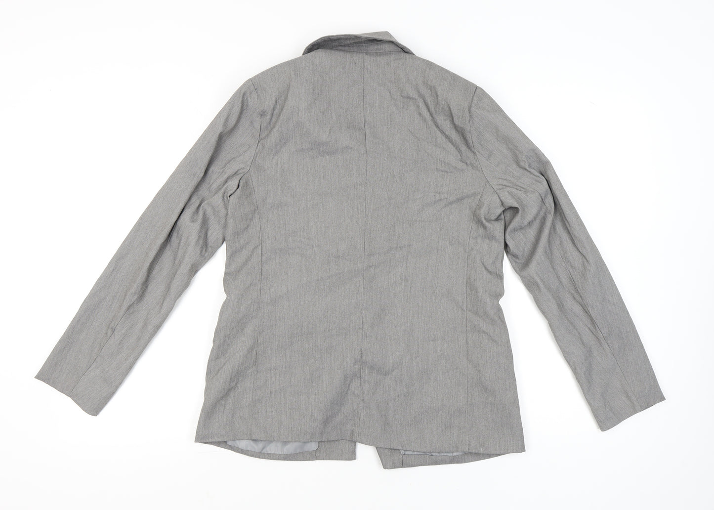 New Look Women Grey Size 12 Regular Fit Single Breasted Blazer