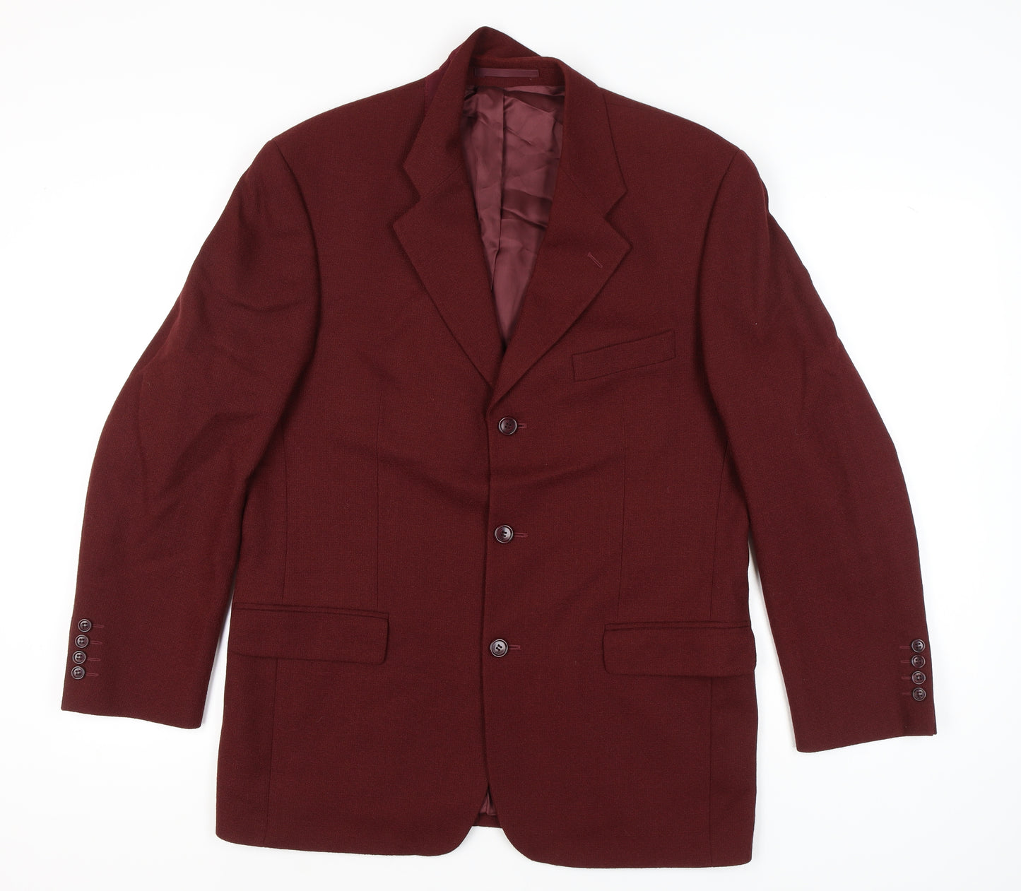 Douglas Men's Red Wool Blazer Jacket 50R Notch Lapel Classic Formal