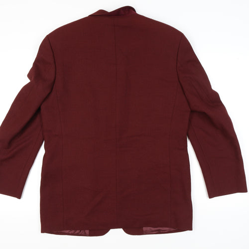 Douglas Men's Red Wool Blazer Jacket 50R Notch Lapel Classic Formal