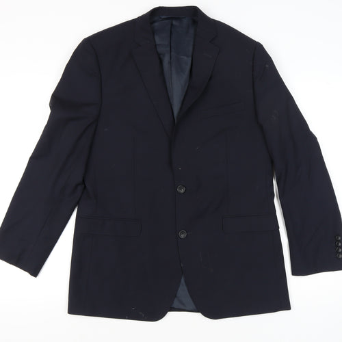 Moss 1851 Men's Blue 42R Tailored Fit Wool Blend Blazer Jacket