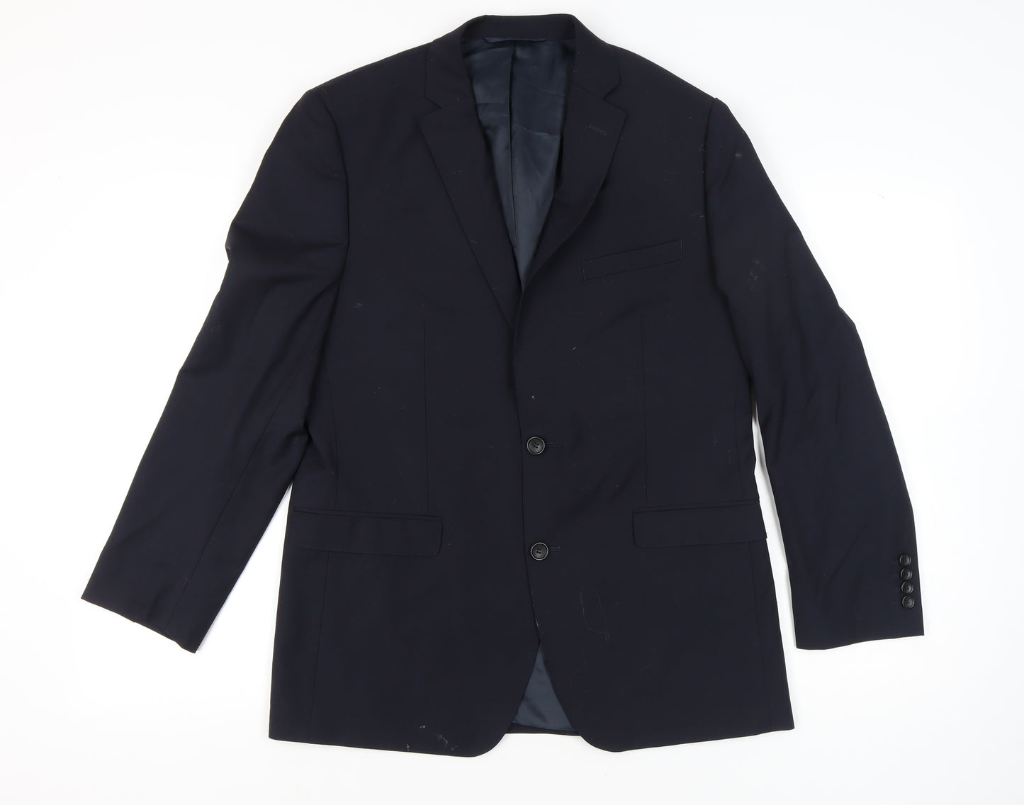 Moss 1851 Men's Blue 42R Tailored Fit Wool Blend Blazer Jacket