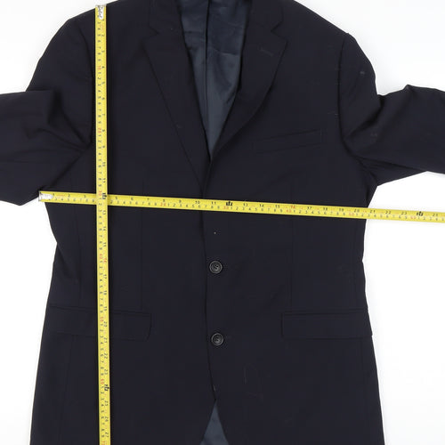 Moss 1851 Men's Blue 42R Tailored Fit Wool Blend Blazer Jacket