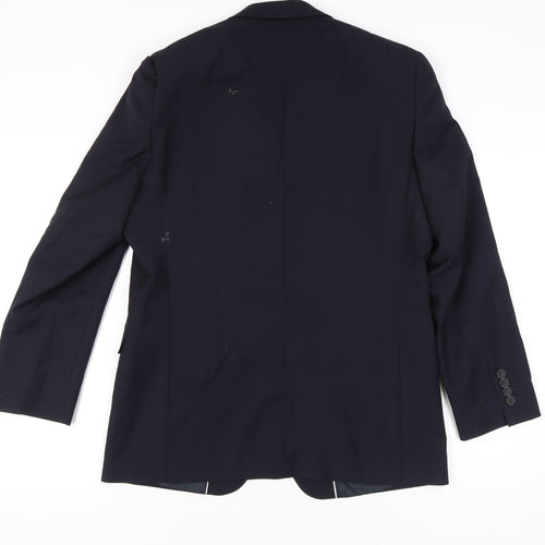 Moss 1851 Men's Blue 42R Tailored Fit Wool Blend Blazer Jacket
