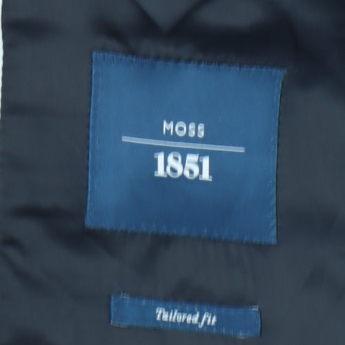 Moss 1851 Men's Blue 42R Tailored Fit Wool Blend Blazer Jacket