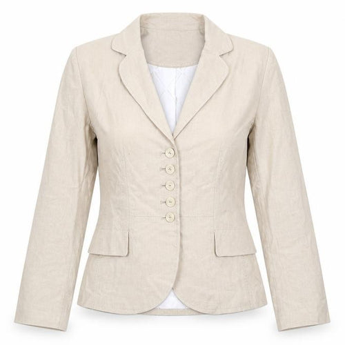 Marks and Spencer Women’s Beige Linen Blend Tailored Suit Jacket Size 10