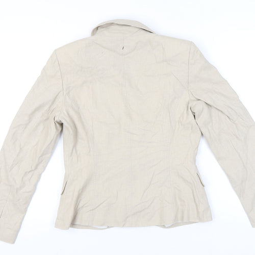 Marks and Spencer Women’s Beige Linen Blend Tailored Suit Jacket Size 10