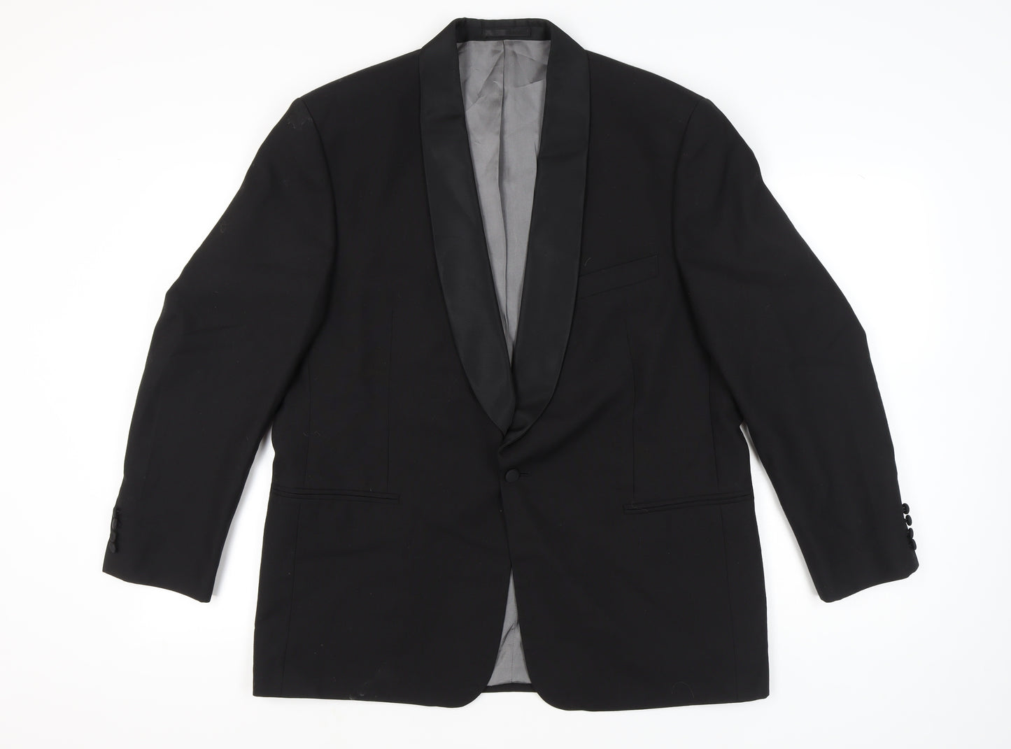 David Moss Men's Black Wool Blend Tuxedo Jacket Shawl Lapel Size 42 Regular
