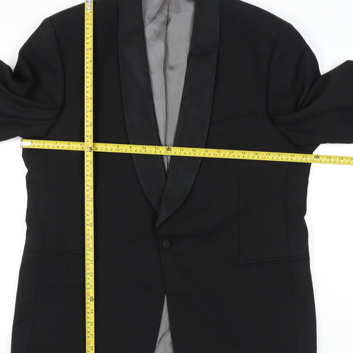 David Moss Men's Black Wool Blend Tuxedo Jacket Shawl Lapel Size 42 Regular