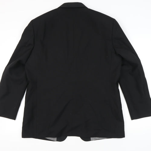 David Moss Men's Black Wool Blend Tuxedo Jacket Shawl Lapel Size 42 Regular