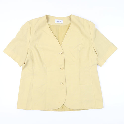 Eastex Womens Yellow Viscose Blend Suit Jacket Size 16 Short Sleeve