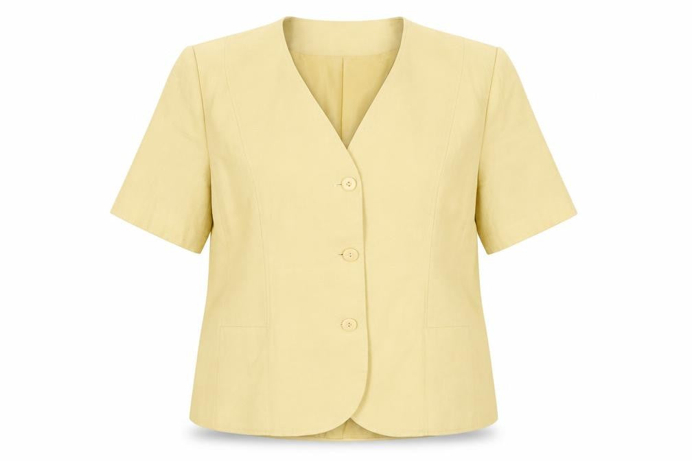 Eastex Womens Yellow Viscose Blend Suit Jacket Size 16 Short Sleeve