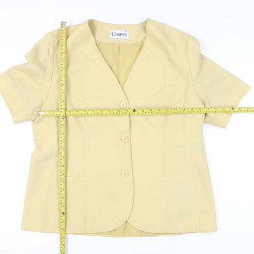 Eastex Womens Yellow Viscose Blend Suit Jacket Size 16 Short Sleeve