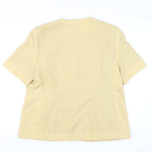Eastex Womens Yellow Viscose Blend Suit Jacket Size 16 Short Sleeve