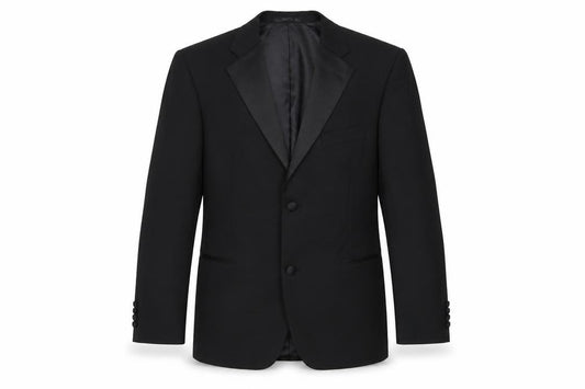Front view of Taylor & Wright Men's Black 38R Shawl Lapel Suit Jacket