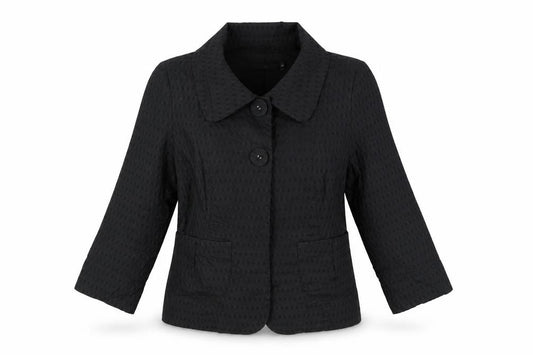 Front view of Fransa Women’s Black, size UK 10, Suit Jacket Two-Button Workwear