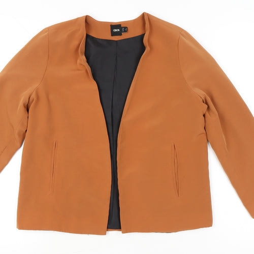 ASOS Women Brown Size 8 Regular Fit Open Front Blazer Jacket
