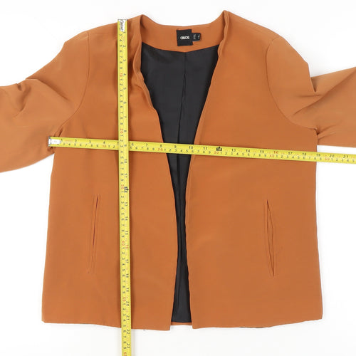 ASOS Women Brown Size 8 Regular Fit Open Front Blazer Jacket
