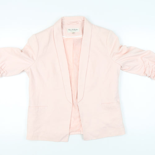 Miss Selfridge Women’s Pink Blazer UK 14 Shawl Lapel 3/4 Sleeve