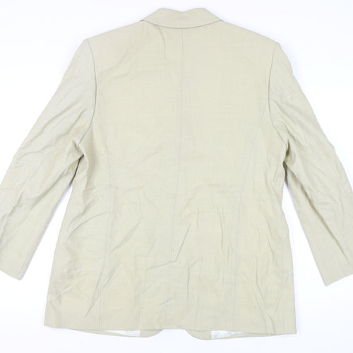 Gardeur Womens Beige Wool Suit Jacket Size 20 Regular Notch Lapel