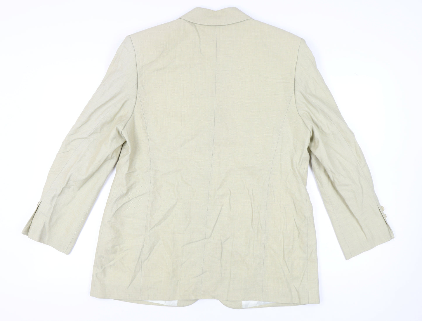 Gardeur Womens Beige Wool Suit Jacket Size 20 Regular Notch Lapel
