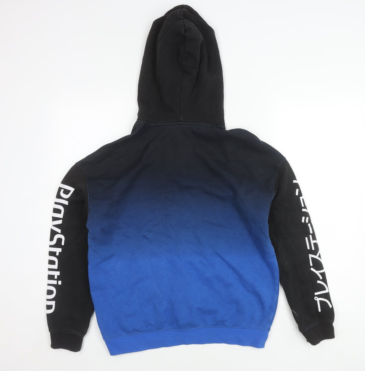 H&M Boys PlayStation Hoodie Black Blue 13-14 Years Pullover Cotton Blend