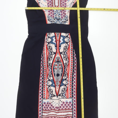 Dorothy Perkins Womens Multicoloured Size 16 Sheath Knee Length Dress