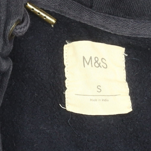 Marks and Spencer Men’s Dark Navy Small Full Zip Hoodie Jacket Cotton 35"-37"