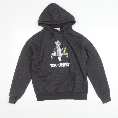 Tom and Jerry Womens Grey Pullover Hoodie 2XS Regular Fit