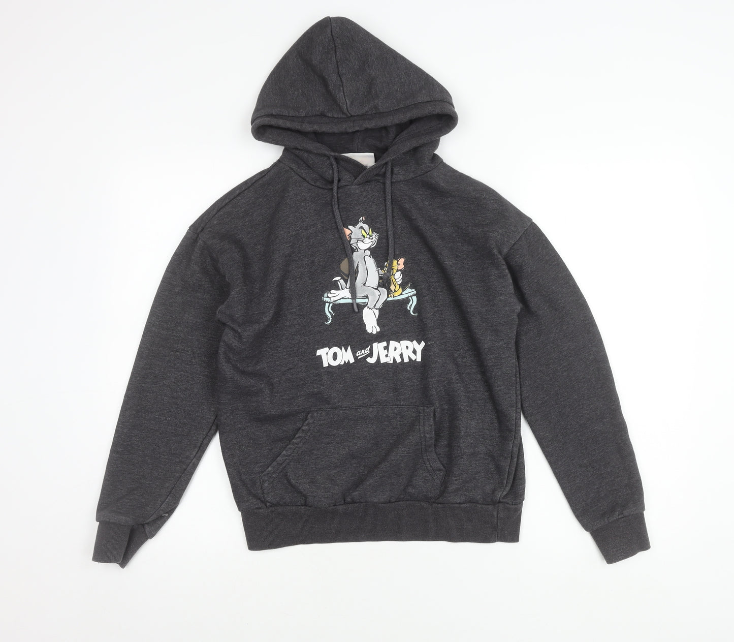 Tom and Jerry Womens Grey Pullover Hoodie 2XS Regular Fit