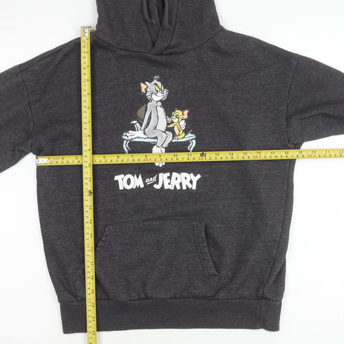 Tom and Jerry Womens Grey Pullover Hoodie 2XS Regular Fit