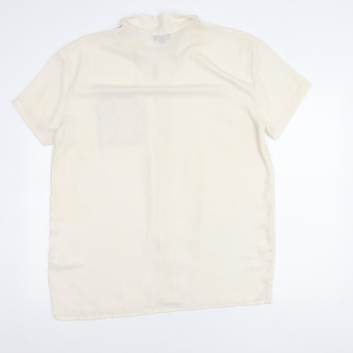 boohooMAN Men's White Short Sleeve Button-Up Shirt M Summer Casual