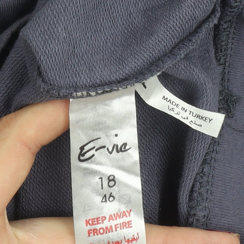 E-vie Girls Blue Pullover Sweatshirt Size 18Y Graphic Print Crew Neck