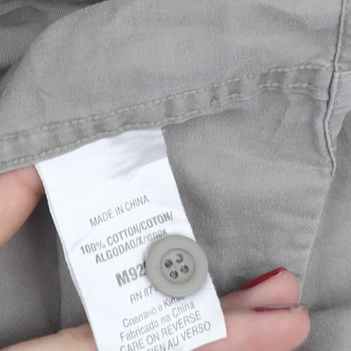 Next Men’s Grey Cotton Short Sleeve Button-Up Shirt L