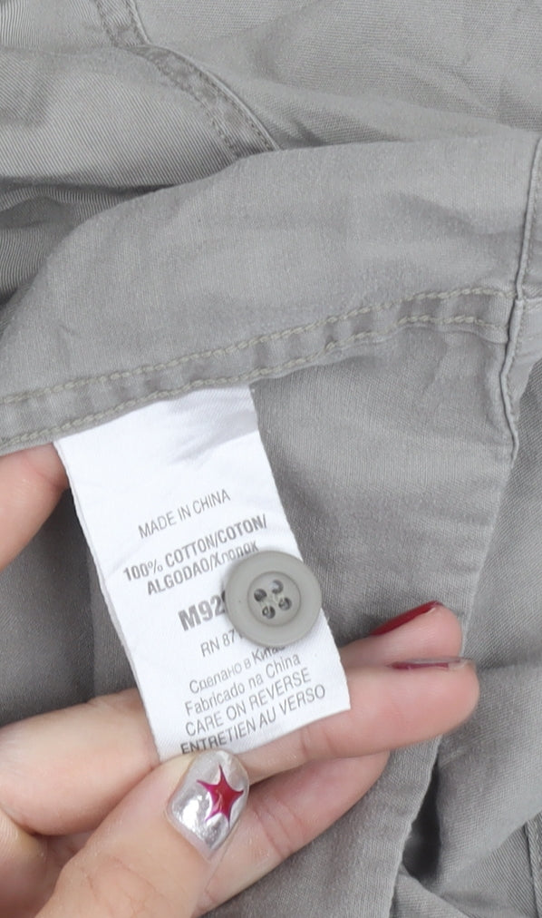 Next Men’s Grey Cotton Short Sleeve Button-Up Shirt L