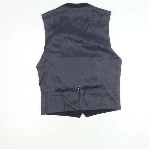 Next Men's Blue Wool Waistcoat Size 36 Classic Formal
