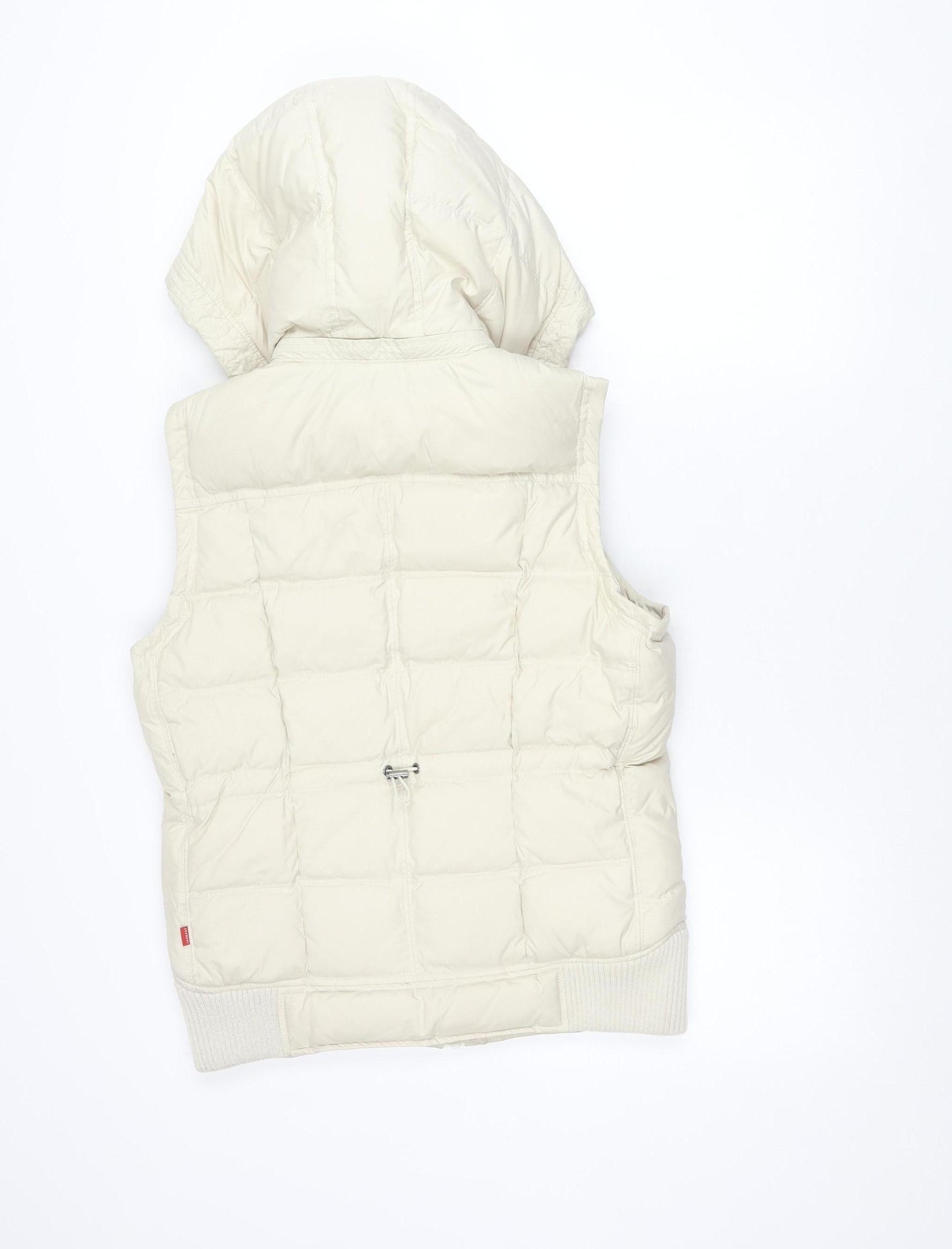 Jackpot Women Beige Hooded Puffer Waistcoat M Quilted Winter